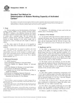 Standardtestmethode zur Bestimmung der Butan-Arbeitsfähigkeit von Aktivkohle