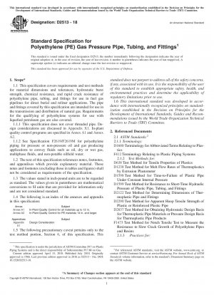 Standardspezifikation für Gasdruckrohre, -schläuche und -armaturen aus Polyethylen (PE).