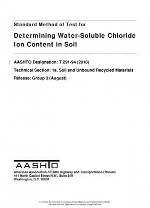 Standardtestmethode zur Bestimmung des wasserlöslichen Chloridionengehalts im Boden