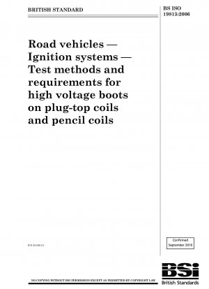 Straßenfahrzeuge – Zündsysteme – Prüfverfahren und Anforderungen für Hochspannungsstecker auf Zündspulen und Stiftspulen