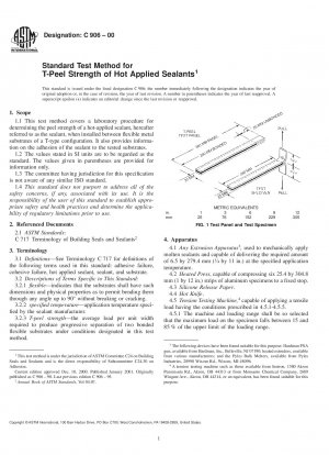 Standardtestverfahren für die T-Schälfestigkeit von heiß aufgetragenen Dichtungsmassen (zurückgezogen 2006)