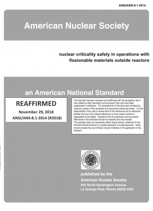 Sicherheit der nuklearen Kritikalität bei Operationen mit spaltbaren Materialien außerhalb von Reaktoren