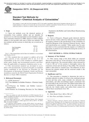 Standardtestmethoden für die chemische Analyse extrahierbarer Stoffe in Gummi