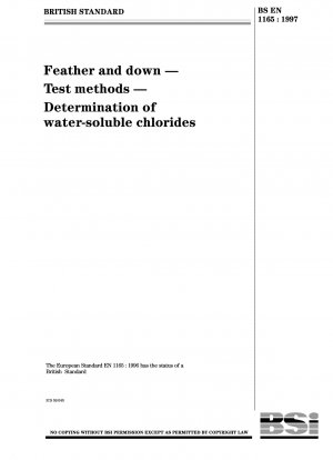 Federn und Daunen - Prüfverfahren - Bestimmung wasserlöslicher Chloride