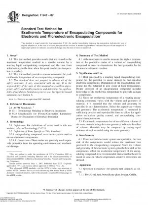 Standardtestverfahren für die exotherme Temperatur von Verkapselungsverbindungen für die elektronische und mikroelektronische Verkapselung