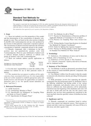 Standardtestmethoden für Phenolverbindungen in Wasser