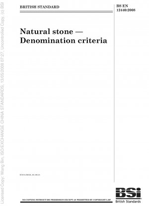 Naturstein – Kriterien für die Bezeichnung