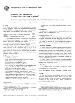 Standardtestmethoden für Natriumsalze von EDTA in Wasser