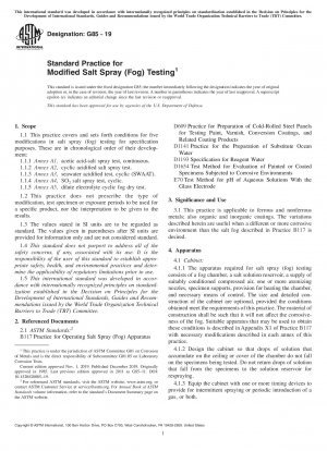 Standardpraxis für Tests mit modifiziertem Salzsprühnebel (Nebel).