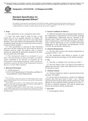 Standardspezifikation für Ferromangan-Silizium