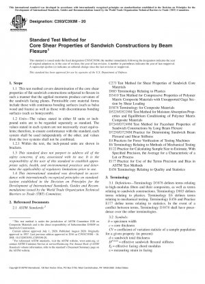 Standardprüfverfahren für Kernschereigenschaften von Sandwichkonstruktionen durch Balkenbiegung