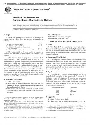 Standardtestmethoden für Ruß – Dispersion in Gummi
