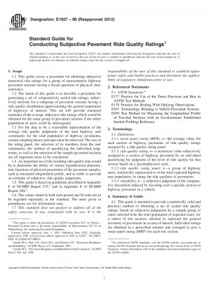 Standardhandbuch für die Durchführung subjektiver Qualitätsbewertungen von Straßenfahrten