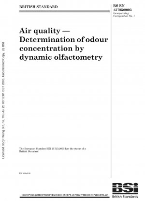 Luftqualität – Bestimmung der Geruchskonzentration mittels dynamischer Olfaktometrie