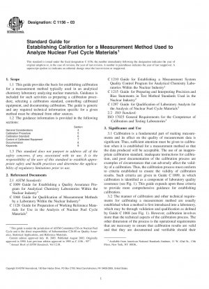 Standardhandbuch zur Etablierung der Kalibrierung für eine Messmethode zur Analyse von Materialien des Kernbrennstoffkreislaufs