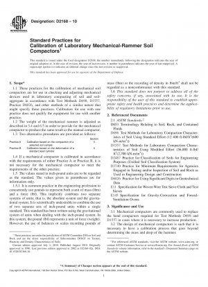 Standardtestmethoden für die Kalibrierung von Labor-Bodenverdichtern mit mechanischem Stampfer