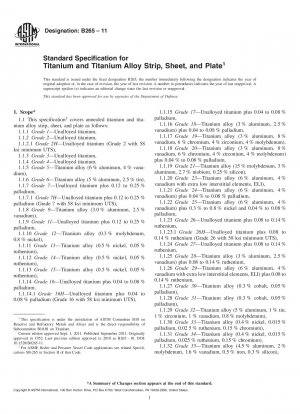 Standardspezifikation für Bänder, Bleche und Platten aus Titan und Titanlegierungen