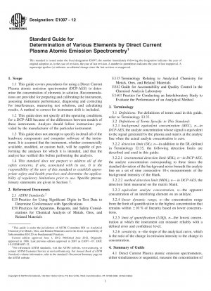 Standardhandbuch zur Bestimmung verschiedener Elemente mittels Gleichstrom-Plasma-Atomemissionsspektrometrie