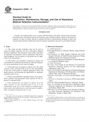 Standardhandbuch für den Erwerb, die Wartung, die Lagerung und die Verwendung von Instrumenten zur Erkennung gefährlicher Stoffe