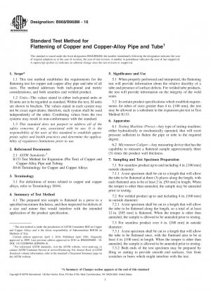 Standardtestmethode zum Abflachen von Rohren und Rohren aus Kupfer und Kupferlegierungen