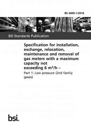 Spezifikation für den Einbau, Austausch, Umzug, Wartung und Ausbau von Gaszählern mit einer maximalen Kapazität von nicht mehr als 6 m$u3/h. Niedriger Druck (Gase der 2. Familie)