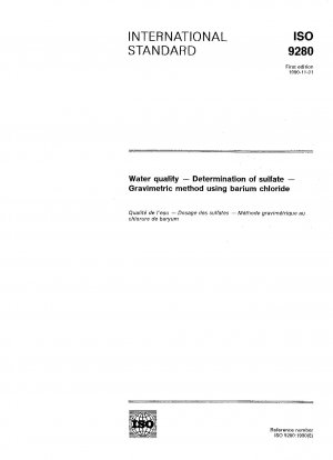 Wasserqualität; Bestimmung von Sulfat; gravimetrische Methode mit Bariumchlorid
