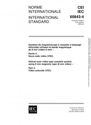 Helical-Scan-Videobandkassettensystem mit 8-mm-Magnetband (8-mm-Video) – Teil 4: Video-Subcode (VSC)