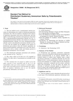 Standardtestmethode für desinfizierende quartäre Ammoniumsalze durch potentiometrische Titration