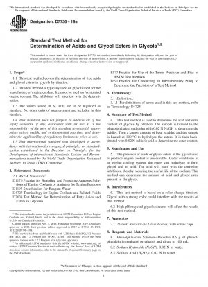 Standardtestmethode zur Bestimmung von Säuren und Glykolestern in Glykolen