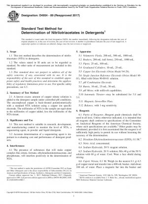 Standardtestmethode zur Bestimmung von Nitrilotriacetaten in Reinigungsmitteln