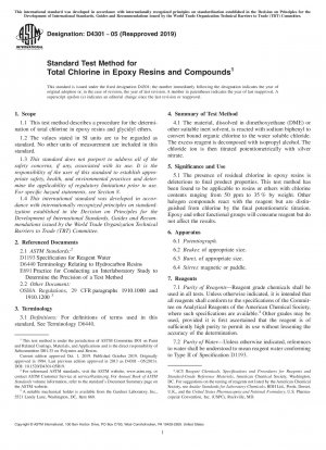 Standardtestmethode für Gesamtchlor in Epoxidharzen und -verbindungen
