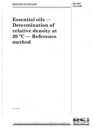 Ätherische Öle – Bestimmung der relativen Dichte bei 20 ºC – Referenzmethode