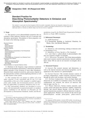 Standardpraxis zur Beschreibung von Photomultiplier-Detektoren in der Emissions- und Absorptionsspektrometrie
