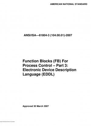 Funktionsbausteine (FB) für die Prozesssteuerung – Teil 3: Electronic Device Description Language (EDDL)