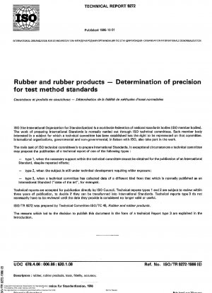 Gummi und Gummiprodukte; Bestimmung der Präzision für Prüfmethodenstandards