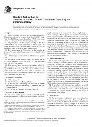 Standardtestmethode für Chlorid in Mono-, Di- und Triethylenglykol durch Ionenchromatographie