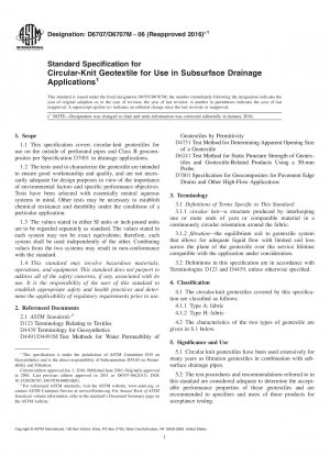 Standardspezifikation für rundgestrickte Geotextilien zur Verwendung in unterirdischen Entwässerungsanwendungen