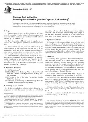 Standardtestmethode für Harze mit Erweichungspunkt (Mettler Cup and Ball-Methode)