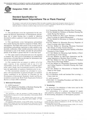 Standardspezifikation für heterogene Polyurethan-Fliesen- oder Plankenböden