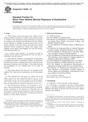 Standardpraxis für die kurzfristige Fahrzeugwartungsexposition von Automobilbeschichtungen