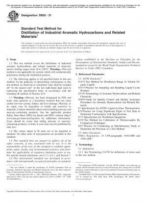 Standardtestverfahren für die Destillation industrieller aromatischer Kohlenwasserstoffe und verwandter Materialien