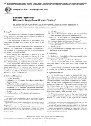 Standardpraxis für die Ultraschall-Winkelstrahl-Kontaktprüfung