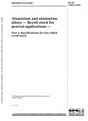 Aluminium und Aluminiumlegierungen – Nachwalzmaterial für allgemeine Anwendungen – Spezifikationen für warmgewalztes Nachwalzmaterial
