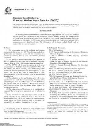 Standardspezifikation für den Detektor für chemische Kampfstoffdämpfe (CWVD)