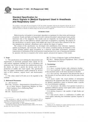 Standardspezifikation für Alarmsignale in medizinischen Geräten für die Anästhesie und Beatmung