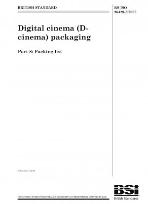 Verpackung für digitales Kino (D-Kino) – Packliste