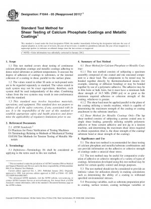 Standardtestmethode für Schertests von Calciumphosphatbeschichtungen und Metallbeschichtungen