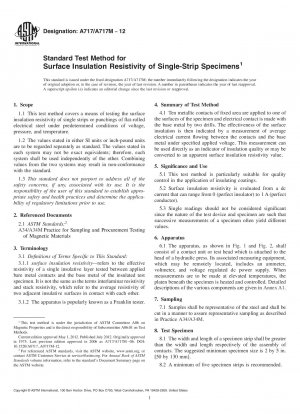 Standardtestverfahren für den Oberflächenisolationswiderstand von Einzelstreifenproben