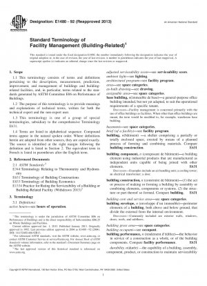 Standardterminologie des Facility Managements (gebäudebezogen)