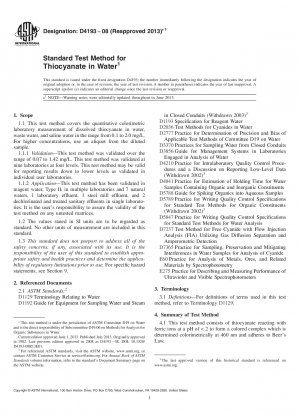 Standardtestmethode für Thiocyanat in Wasser